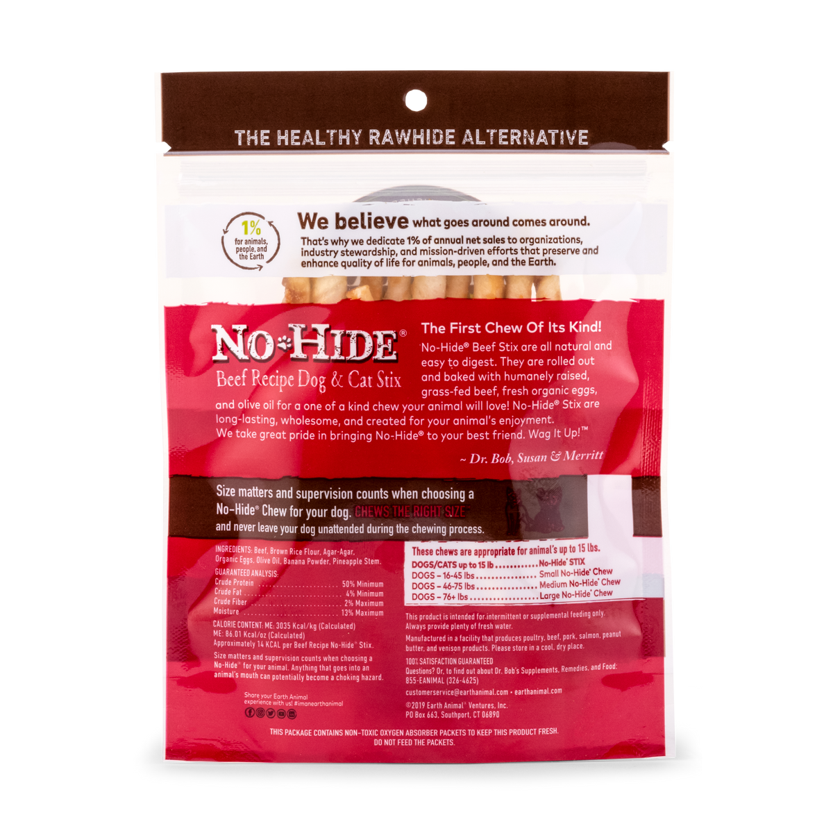 Earth Animal No Hide Beef Pet Stix (10pk) (1.6oz)