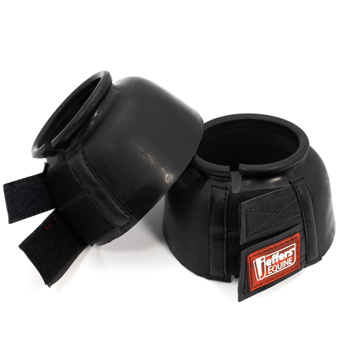 Jeffers Rubber Bell Boots for Horses with Double-Fastener, Pair