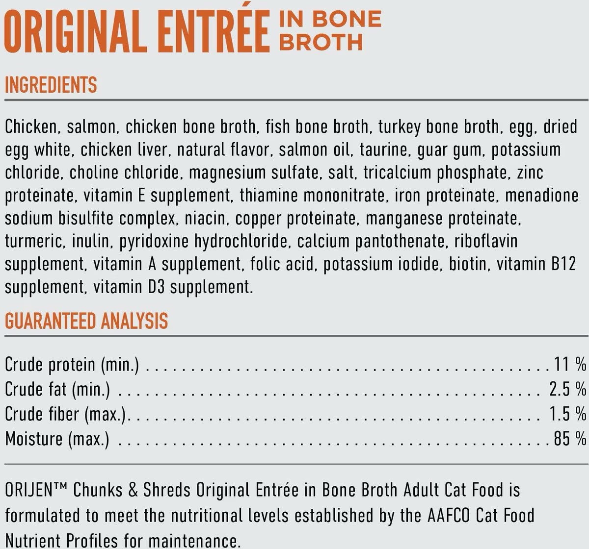 Orijen Grain Free Chunks & Shreds, Original Wet Cat Food (3oz)