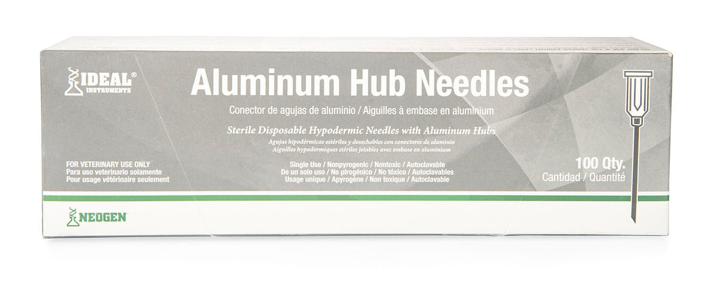 Jeffers Aluminum Hub Needles, Box of 100