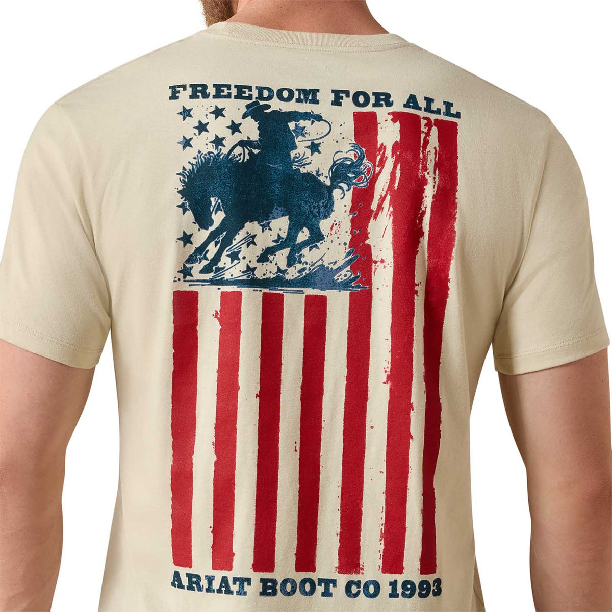 Ariat Mens Classic Fit Short Sleeve Shirt, Patriotic Freedom Western Graphic Tee