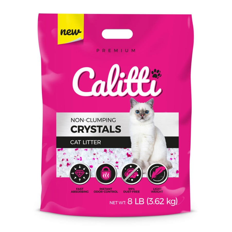 Calitti Non-Clumping Cat Litter Crystals with Silica Gel, 8 lb