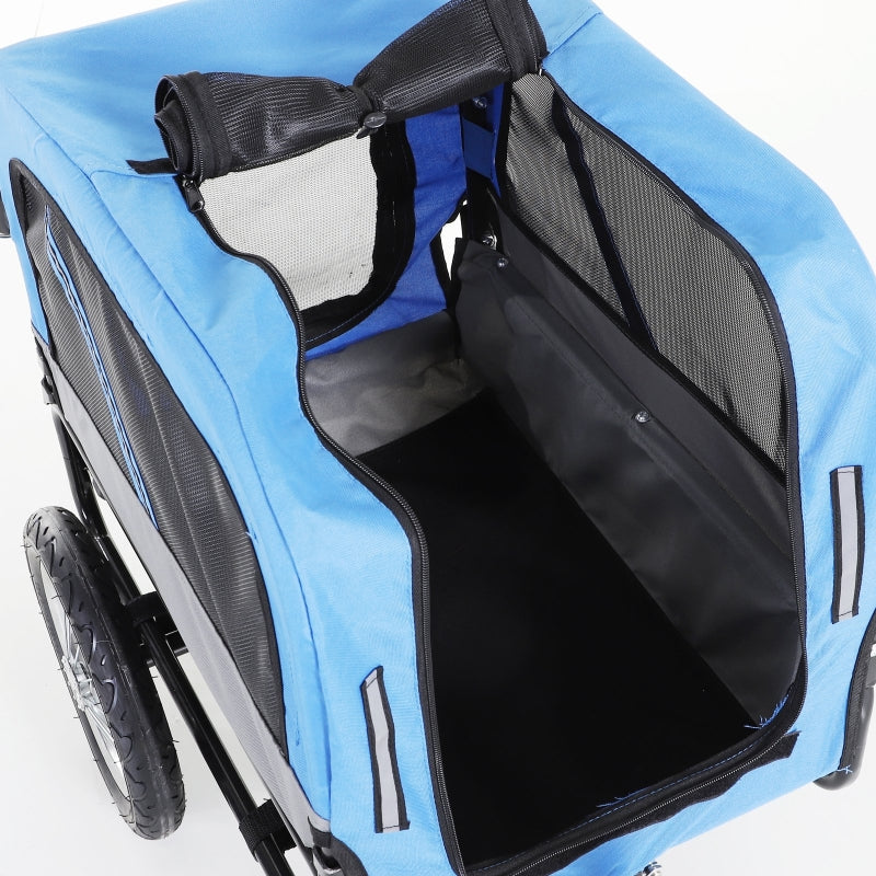 2-in-1, 3 Wheel Pet Jogging Stroller Bike Trailer