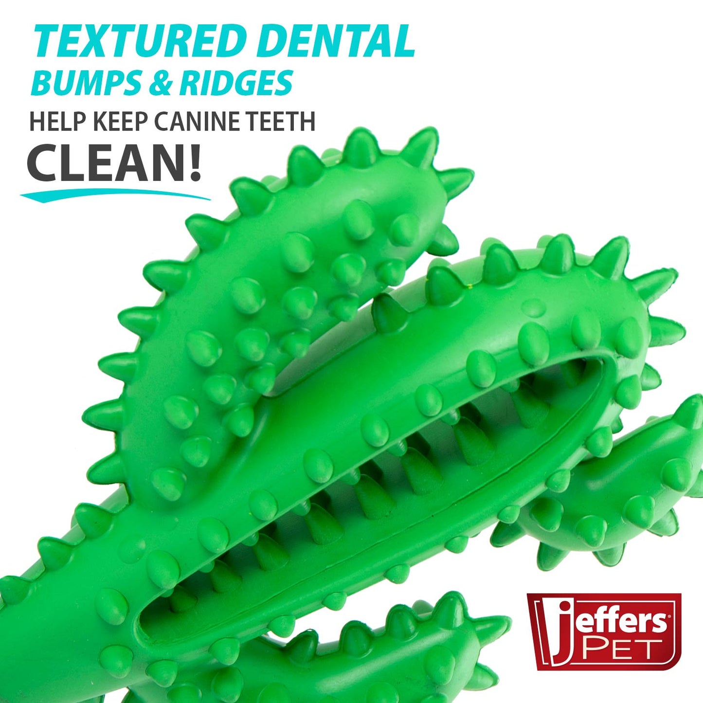 Jeffers Cactus Natural Rubber Dental Chew Toy for Dogs for Healthy Chewing Habits