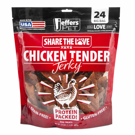 Jeffers Natural Chicken Jerky Dog Treats, 24 oz