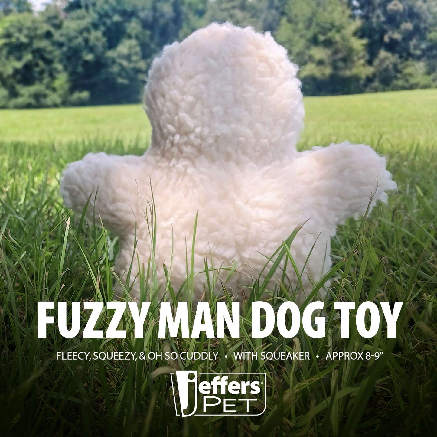 Jeffers Fuzzy Shapes Squeaker Dog Toys, Natural Color, Star/Man/Bone