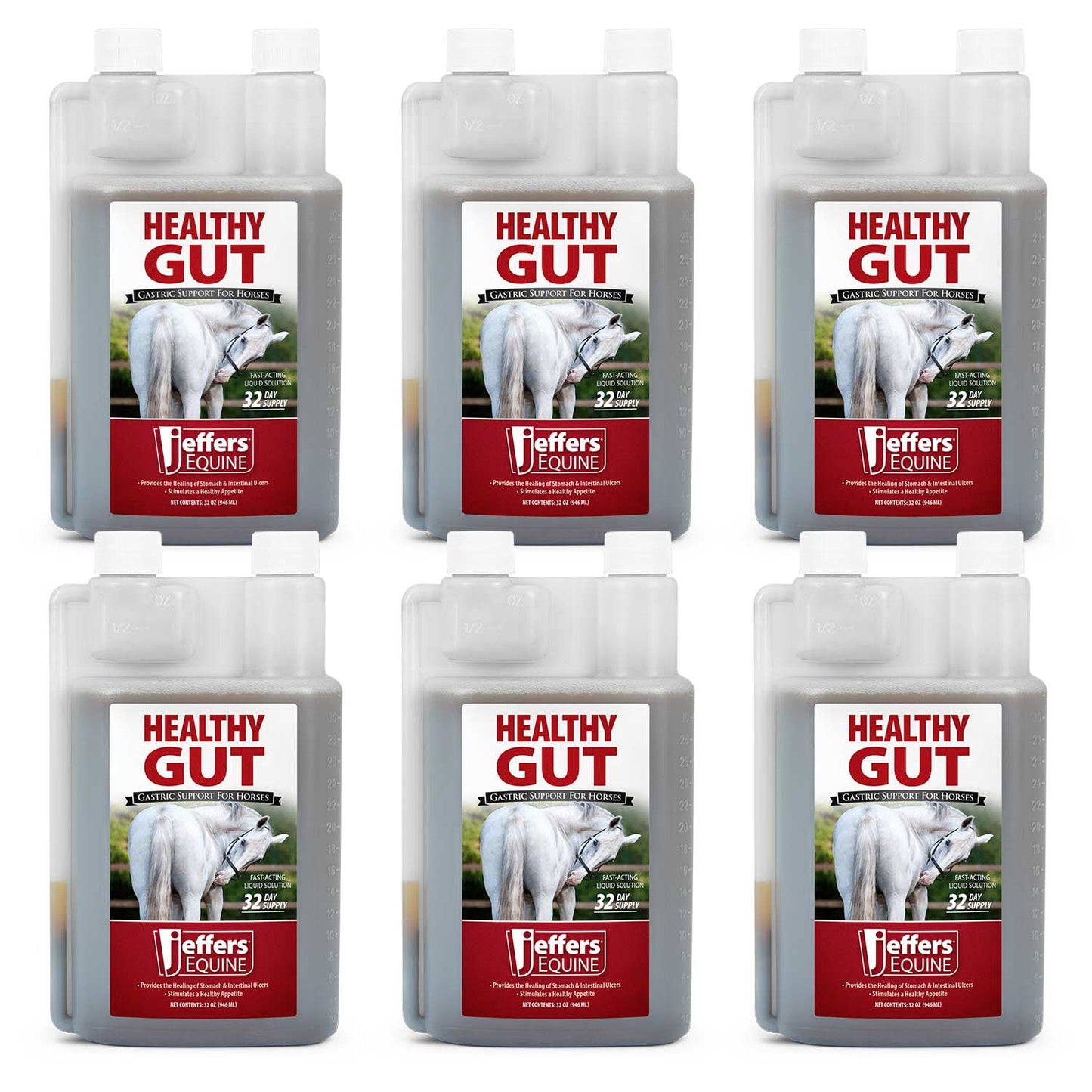 Jeffers Healthy Gut Gastric Support Liquid Supplement for Horses