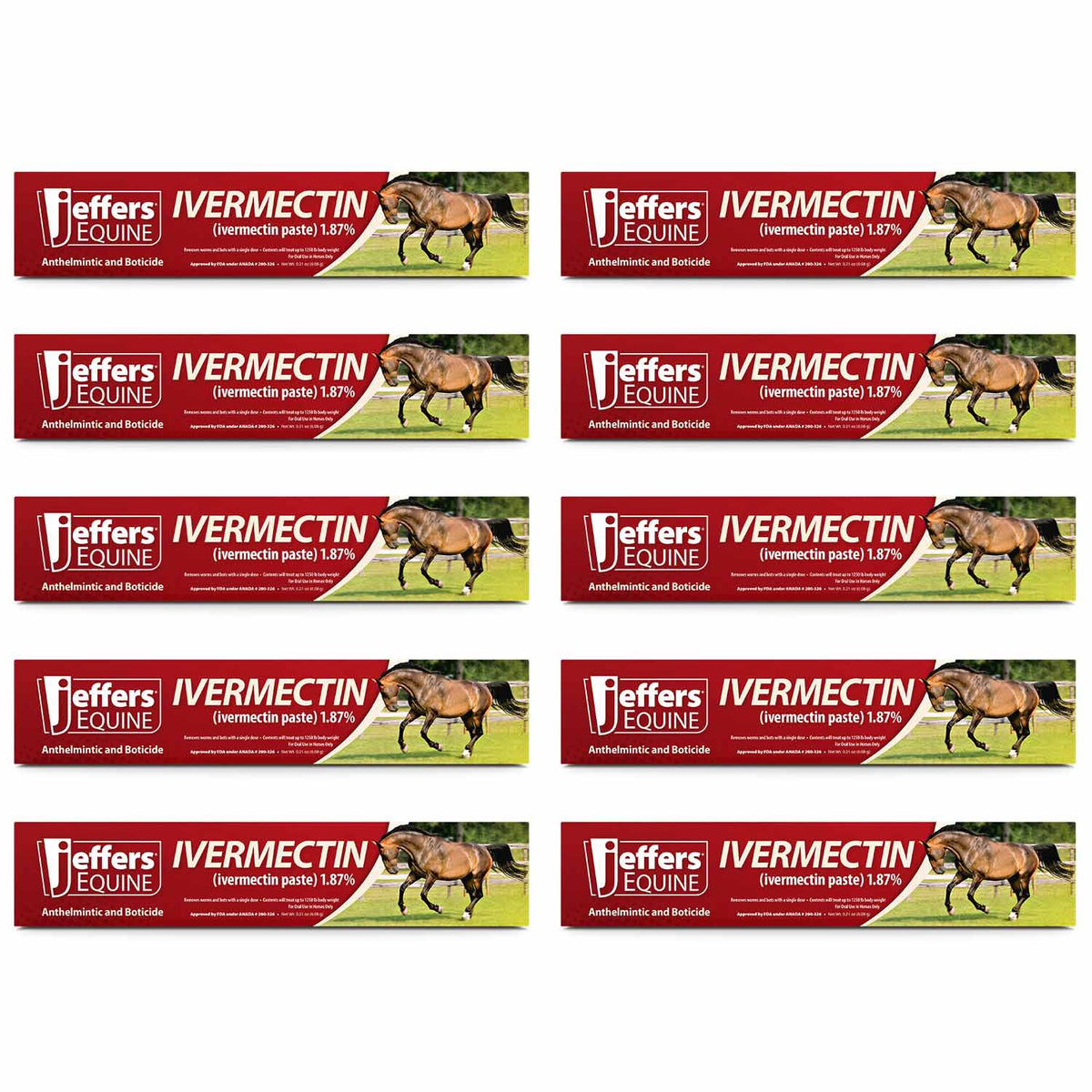 Jeffers Ivermectin Horse Dewormer Gel, Apple Flavored