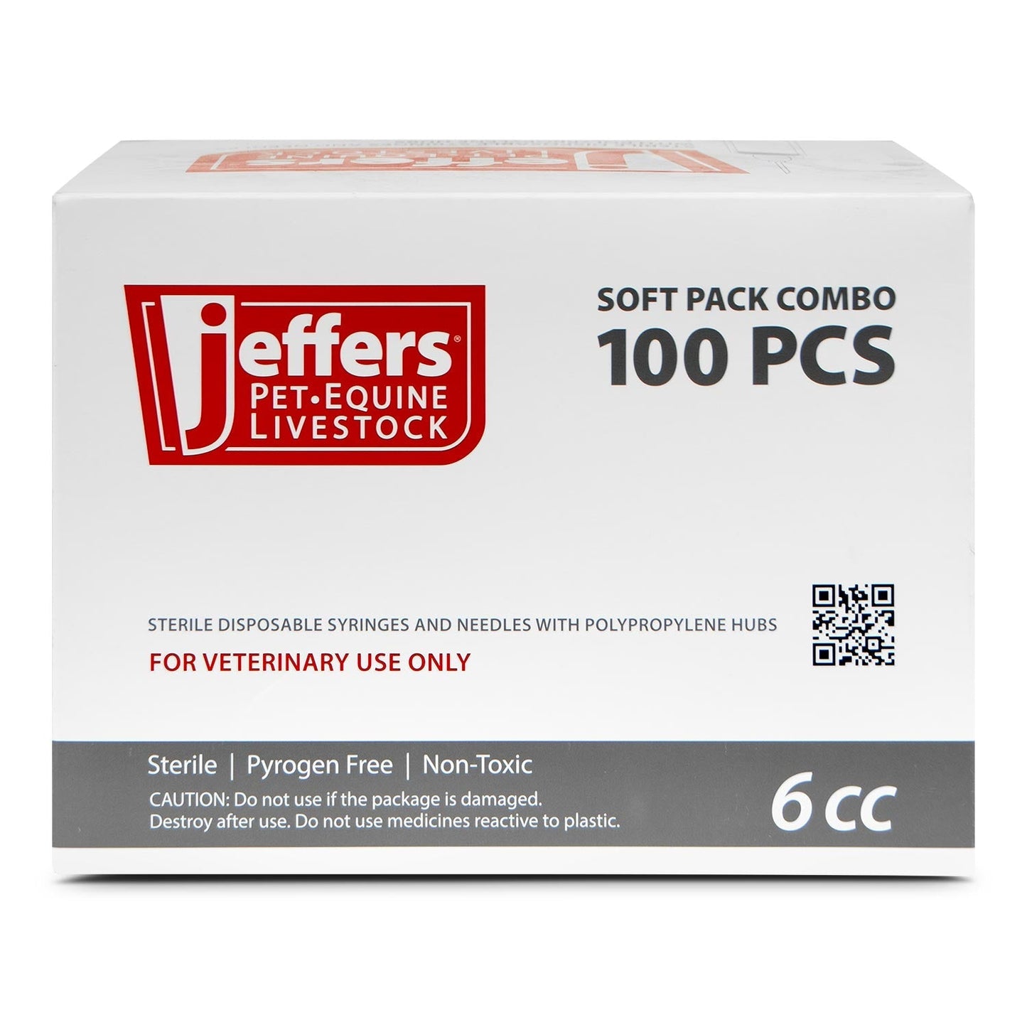 Jeffers Luer Lock (LL) Syringe/Needle Combo, Box of 100