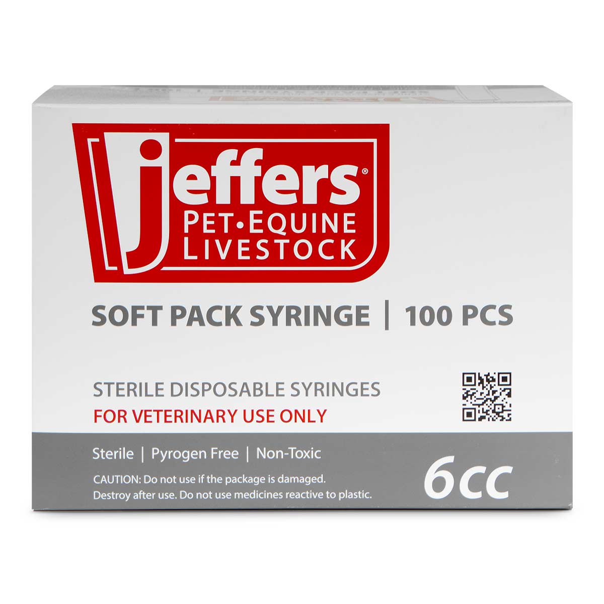 Jeffers Luer Lock Syringes, Boxes of 100