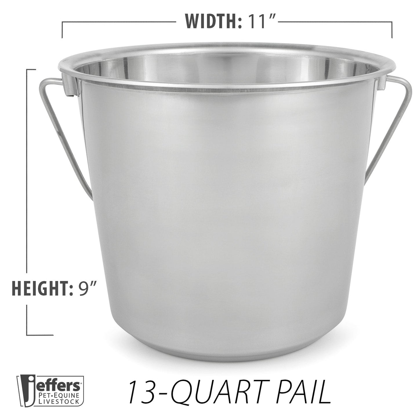 Jeffers Multi-Purpose Stainless Steel Pails with Handle