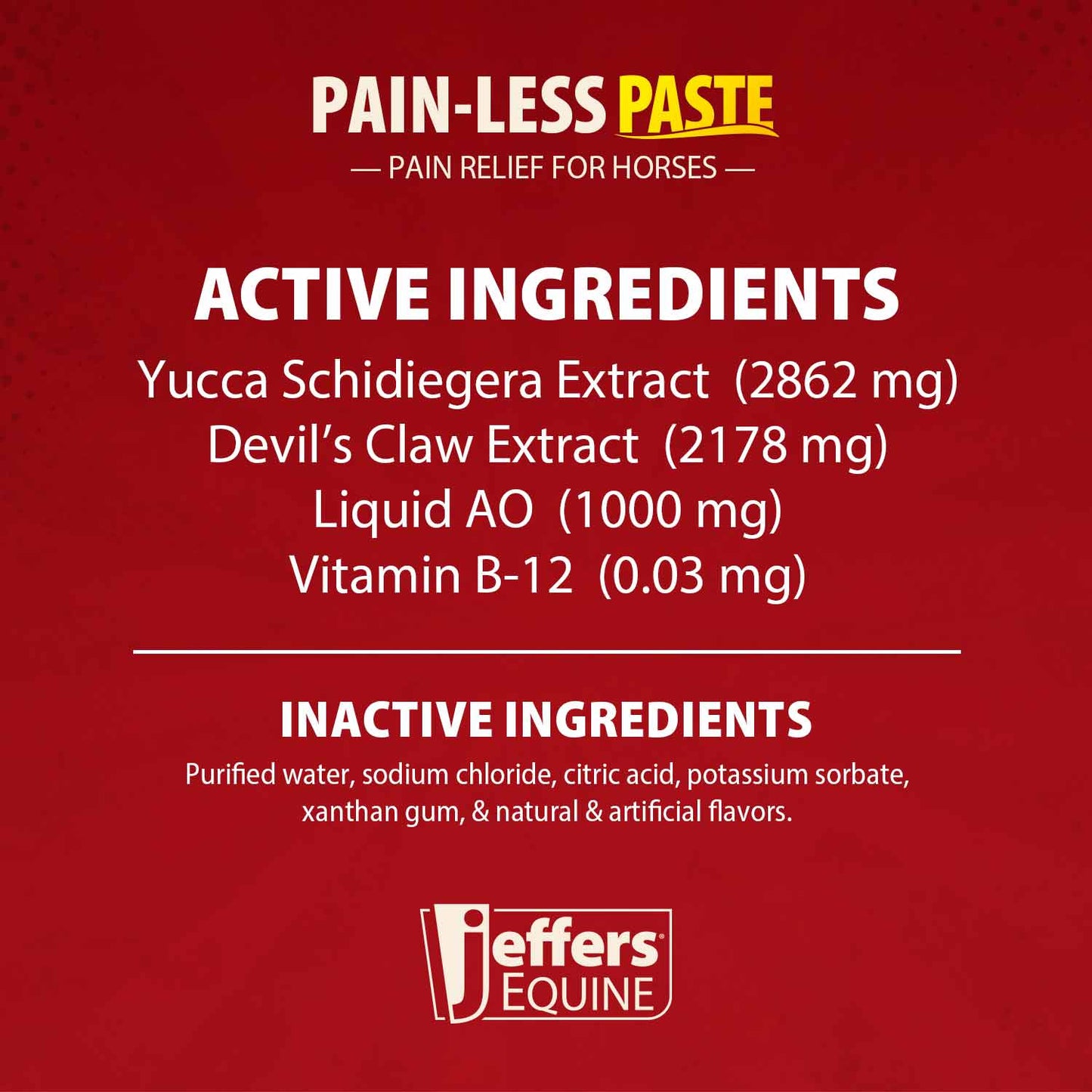 Jeffers Pain-Less Pain Relief Paste for Horses, 3 Dose Syringe