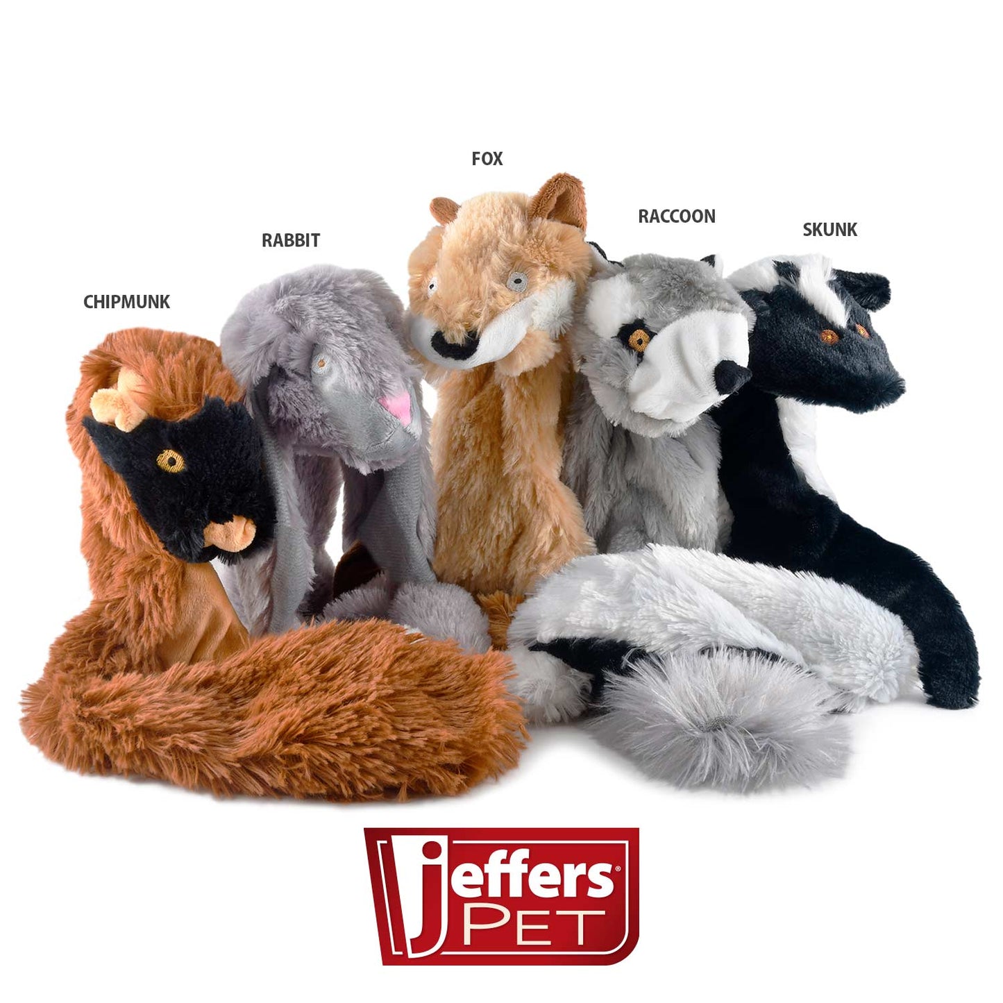 Jeffers Thinnies Unstuffed Plush Dog Toys, 21"L