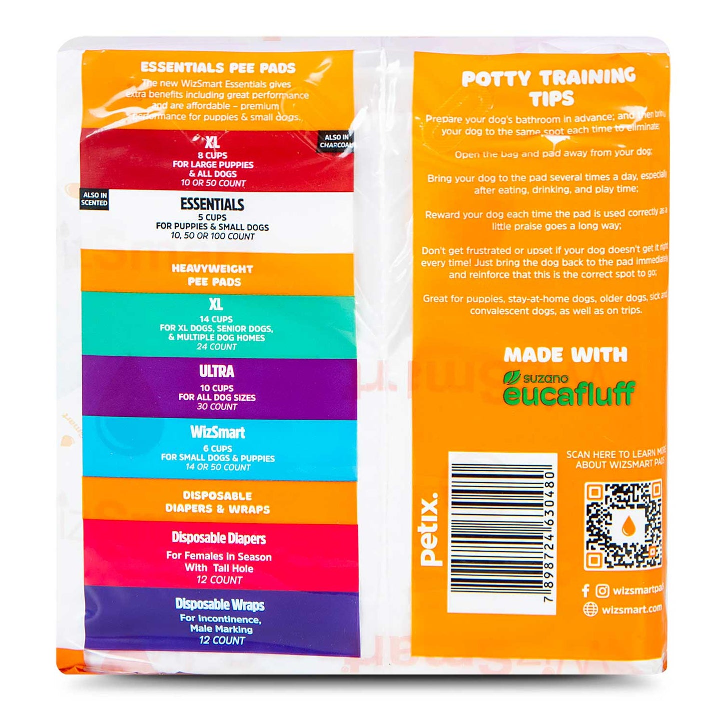 WizSmart Essentials Pads, Large, 50 count, Fresh Scented